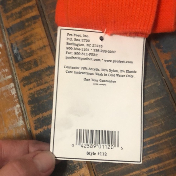 NEW Pro Feet Inc Orange All Sport Sock NWT - Picture 4 of 5
